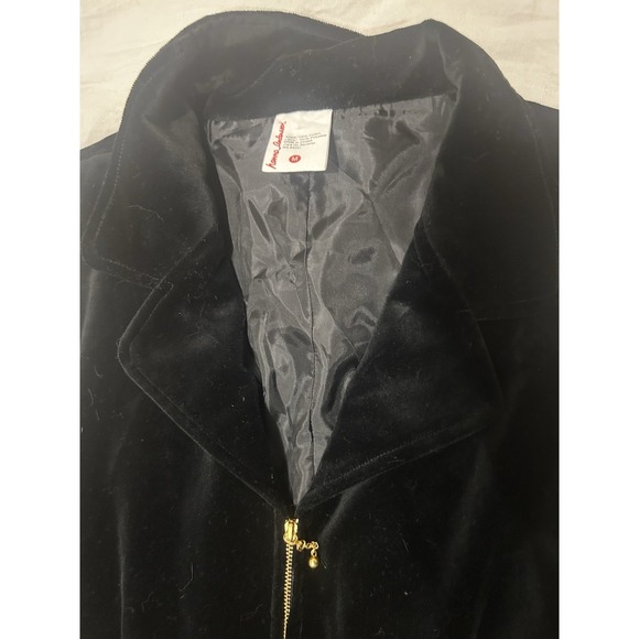 Hanna Andersson Dress Women M Black Velvet Sleeveless Pockets Zip Holiday Party - Picture 3 of 6